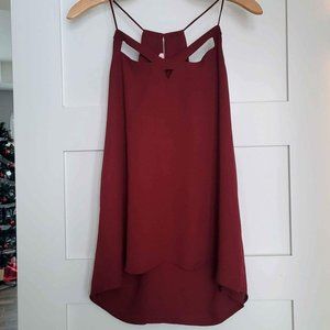 Express Women's Maroon Medium Dressy Tank Top Blouse Work Clothing